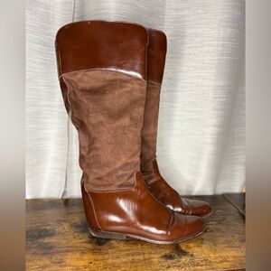 Charles David Brown Leather and Suede Knee High Boots